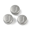 Anti-Tarnish 304 Stainless Steel Beads, Flat Round with Letter, Stainless Steel Color, Letter J, 7x3.8mm, Hole: 1.8mm