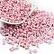 Spray Painted Opaque Acrylic Beads, Peanut, Pink, 6.5x4x3mm, Hole: 1.2mm, about 10000pcs/500g