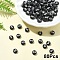 Opaque Acrylic Horizontal Hole Beads, with Enamel, Flat Round, Letter S, 7x4mm, Hole: 1.5mm