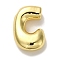 Rack Plating Brass Pendants, Balloon Letter Charms, for Personalized Name Necklaces Making, Cadmium Free & Lead Free, Long-Lasting Plated, Real 18K Gold Plated, Letter C, 22.5x14.5x6.5mm, Hole: 2.5x3mm