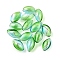 Transparent Handmade Blown Glass Globe Beads, Stripe Pattern, Rice, Light Sky Blue, 18.5~19.5x9.5~10.5mm, Hole: 0.8~2mm