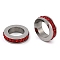 304 Stainless Steel European Beads, with Polymer Clay Rhinestone, Large Hole Beads, Column, Platinum, Siam, 10x2.5mm, Hole: 6mm