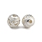 Alloy Hollow Beads, Round with Butterfly, Cadmium Free & Lead Free, Silver, 8x7~8mm, Hole: 1.5~2mm