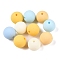 Rubberized Style Imitated Silicone Acrylic Beads, Round, Mixed Color, 13.5~14x13mm, Hole: 2mm