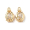 Brass Micro Pave Cubic Zirconia Pendants, Oval with Flower, Real 18K Gold Plated, Clear, 17x10.5x6.5mm, Hole: 1.6mm
