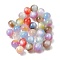 Resin Beads, Round, Two Tone, with Glitter Powder, Mixed Color, 10mm, Hole: 1.8~2mm