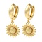 Rack Plating Brass Hoop Earrings, Cadmium Free & Lead Free, Long-Lasting Plated, Flower, Real 18K Gold Plated, 30.5x14.5mm