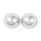 CCB Plastic Cabochons, Half Round, Platinum, 12x7mm