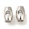 Brass Beads, Rice 3 Holes T-drilled Guru Beads, Platinum, 6x4mm, Hole: 1.8mm and 2mm