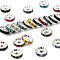 Brass Rhinestone Spacer Beads, Grade A, Straight Flange, Silver Color Plated, Rondelle, Mixed Color, 10x4mm, Hole: 2mm