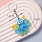 PVC Plastic Keychain, Ocean Theme, Octopus, Deep Sky Blue, Pendant: 4.8x5cm