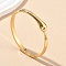 304 Stainless Steel Hinged Bangles for Women, Teardrop, Ion Plating(IP), Real 14K Gold Plated, Inner Diameter: 1-7/8x2-3/8 inch(4.9x5.9cm)