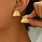 Elegant 201 Stainless Steel Stud Earrings, Golden, Triangle, 16x20mm