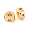 Brass Micro Pave Clear Cubic Zirconia Beads, Column, Real 18K Gold Plated, 6.5x3mm, Hole: 2.3mm