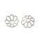 Rack Plating Brass Bead Caps, Long-Lasting Plated, Lead Free & Cadmium Free, 8-Petals, Flower, Platinum, 8x3mm, Hole: 1.4mm