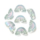 Cuentas de esmalte acrílico iridiscente arco iris chapado uv OACR-G012-08-2