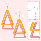 ANATTASOUL 8 Pairs 8 Colors Wood Double Triangle Dangle Earrings with Iron Pins EJEW-AN0004-46-3