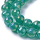 Fili di perline di avventurina verde naturale galvanica G-F627-02-D02-3