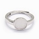 Componenti per anello da dito in argento sterling placcato rodio STER-E061-01C-P-4
