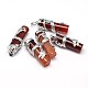 Column with Dragon Platinum Plated Brass Natural Red Agate Pendants G-F228-23L-RS-1