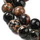 Brins de perles rondes en obsidienne flocon de neige rouge naturel G-P503-8MM-06-4