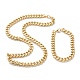 Placcatura ionica (ip) 304 set di gioielli per bracciali e collane con catena a maglia cubana in acciaio inossidabile SJEW-B019-03C-G-1