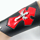 Adjustable Punk Rock Style Cowhide Leather Cross with Skull Bracelets BJEW-O088-03B-2