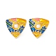 Boucles d'oreilles triangle en émail avec perle d'imitation pour femme EJEW-F277-01LG-1