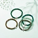 Bracelet extensible en perles de tortue de mer ronde et alliage de pierres précieuses pour femme BJEW-JB08579-2