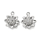 Brass Micro Pave Clear Cubic Zirconia Charms KK-H460-24P-1
