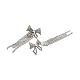 Crystal Rhinestone & Clear Cubic Zirconia Bowknot Tassel Dangle Stud Earrings EJEW-C037-10P-3