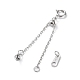 Rhodium Plated 925 Sterling Silver Chain Extenders STER-G036-21P-2