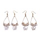 Pearl Chip Beads Dangle Earrings EJEW-L218-01-1