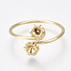 Brass Finger Ring Rhinestone Settings, Nickel Free, Real 18K Gold Plated, Fit for 2.5mm Rhinestone, Size 5~7, 15.5~17.5mm
