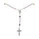 Collana rosario con perle di vetro NJEW-TA00082-03-2
