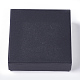 クラフト紙のボール紙ジュエリーボックス  リング/イヤリングボックス  正方形  ブラック  10x10x3.5cm CBOX-WH0003-05C-2