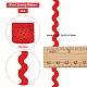 GORGECRAFT 1 Roll 27yd/25m RIC Rac Trim Ribbon Wave Sewing Bending Fringe Trim 5mm/0.2 inch for Sewing Flower Making Wedding Party Lace Ribbon Craft(Red) OCOR-GF0001-53A-2