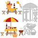 GLOBLELAND Picnic Table Cutting Dies Picnic Theme Red Wine Sun Umbrella Bread Metal Die Cuts Birthday Gift Die Cuts for Card Scrapbooking and DIY Craft Album Paper Card Decor DIY-WH0309-961-1