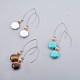 Synthetic Turquoise & Natural Howlite & Natural Tiger Eye Dangle Earrings Sets EJEW-JE02867-1