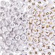100G 2 Colors White Plating Acrylic Beads SACR-SZ0001-04-1