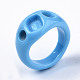 不透明な樹脂の指輪  ドジャーブルー  usサイズ7（17.3mm） RJEW-N033-008-A01-5