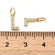 真鍮製マイクロパヴェキュービックジルコニアペンダント  丸カン付き  文字l  8~9x4.5~9.5x1.5mm  穴：3.6mm KK-M273-02G-L-3