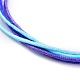 Segmentgefärbte Polyesterfäden Mehrstrangarmbänder BJEW-JB05672-01-2