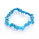 Puces bracelets extensibles en perles synthétiques turquoise BJEW-JB01826-06-1