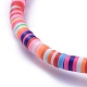 Bracelets extensibles faits main en pâte polymère heishi BJEW-JB05096-4