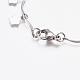 304 Stainless Steel Flower Charm Bracelets BJEW-G628-04P-3