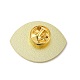 ハートのエナメルピンが付いた目  バックパックの服のための黄金の合金のブローチ  ブラック  23x30x1.5mm JEWB-P030-C01-2