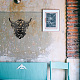鉄の壁の芸術の装飾  フロントポーチ用  リビングルーム  キッチン  マットなスタイル  牛  300x282x1mm HJEW-WH0067-230-8