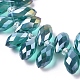Electroplate Glass Faceted Teardrop Beads Strands EGLA-D014-34-3