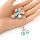 10Pcs Macaron Color Stripe Resin Beads RESI-YW0001-27A-4